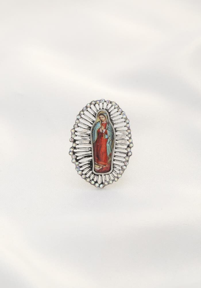 SR-0311   Crystal Edge Religious Adjustable Ring