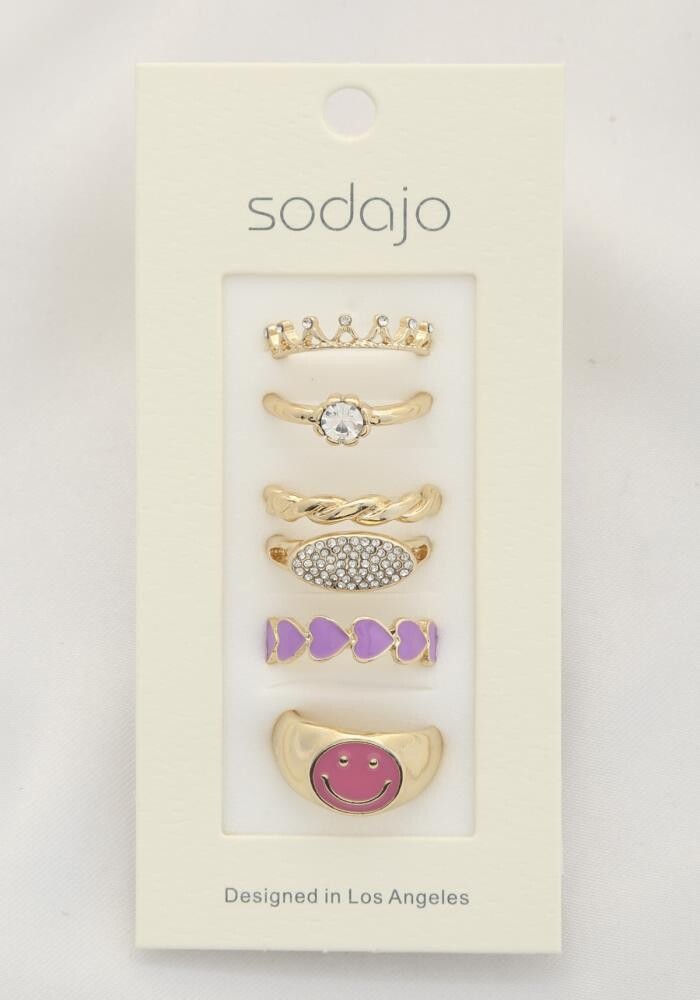 KCR-58555   Sodajo Happy Face Asst Ring Set