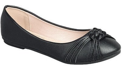Flexible-77   Knotted Top Flats, Color: Black, Size: 6