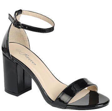 Growth-03   Heeled Sandals, Color: Black, Size: 5