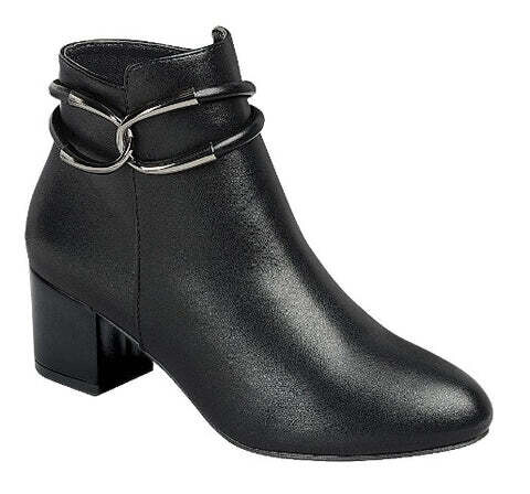 Jessi-05   Booties Clasped, Color: Black, Size: 5