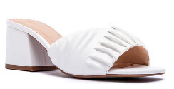 Katen-77   Chunky Heel Sandal, Color: White, Size: 6