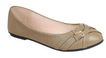 Kinsella-30   Buckle Top Flats, Color: Taupe, Size: 5