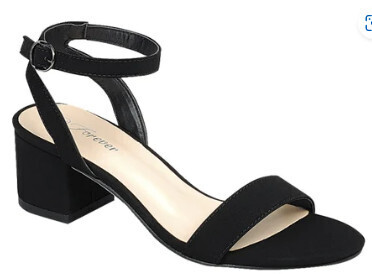 Natalie-28   Heeled Sandals, Color: Black, Size: 5