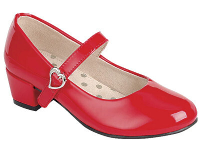 Amenity-35K   Kids Heart Mary Janes, Color: Red, Size: 9