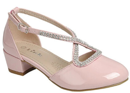 Amenity-90K   Kids Heart Mary Rhinestone twist, Color: Pink, Size: 9