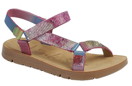 Reform-76K    Kids Rhinestone Strappy Sandal, Color: Rainbow, Size: 9