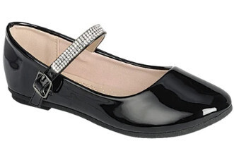Supple-78K      Kids Rhinestone Strap, Color: Black, Size: 9