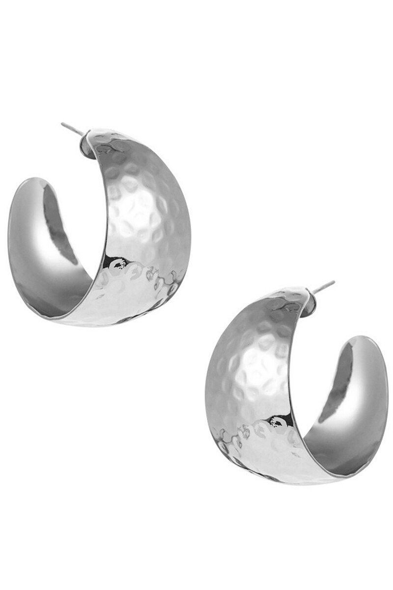 E5396      Punk Style Alloy Hoop Earrings   Silver