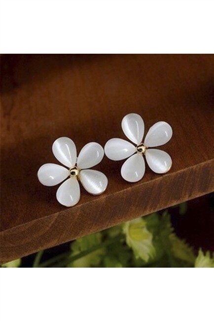 E7263   Flowr Opal Stud Clip On Earrings