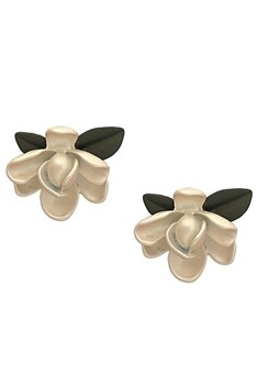 E6628   Flower Stud Clip On Earrings