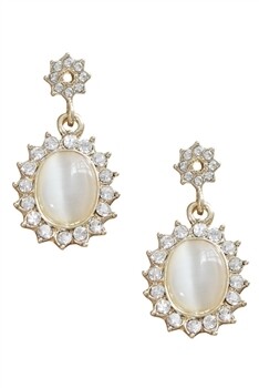 E6661   Sun Opal Clip On Earrings