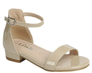 Nataly-06KA   Toddler Heeled Ankle Strap Sandal, Color: Beige, Size: 4