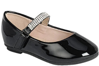 Supple-78KA   Toddler Rhinestone Strap, Color: Black, Size: 4