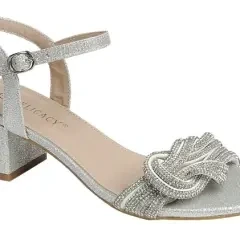 Natalie-33  Blingy Knot Short Chunky Heel