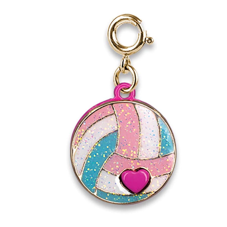 Charm It!   Gold Glitter Volleyball Charm