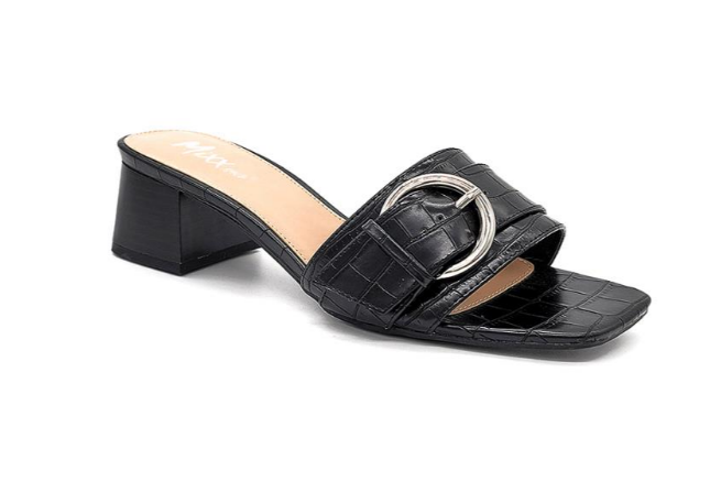 Angel-12   Trendy Buckle Slip on Heel
