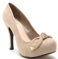 Trench-389X   Suede Bow Pump
