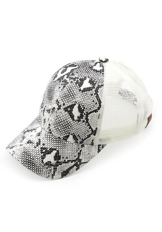 BT-2410 Snake Pattern Pony Trucker Cap