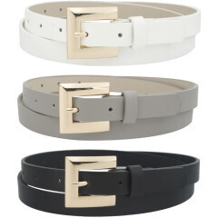 3IW-17019   Mod Flat Rec Buckle Trio Skinny Belt