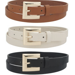 3IW-17019   Mod Flat Rec Buckle Trio Skinny Belt