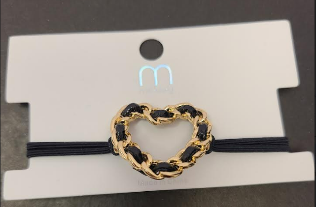 Black and Gold Chain Hair Tie
