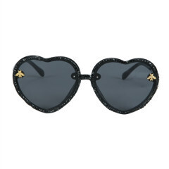 G0307 Handmade Heart Rhinestone Kids Sunglasses