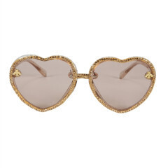 G0307 Handmade Heart Rhinestone Kids Sunglasses
