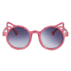 G0309   Handmade Cat Ear Rhinestone Kid Sunglasses