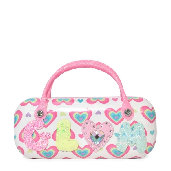 Miss Gwen's OMG Accessories "GLAM" Heart-Printed Sunglasses and Case     Bubble Gum