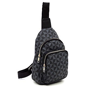 Monogram Sling Shoulder Backpack, Color: Black