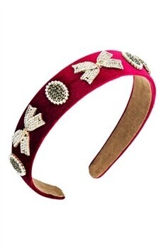 L3166   Bow Rhinestone Velvet Headband