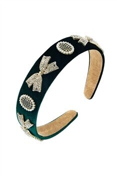 L3166   Bow Rhinestone Velvet Headband