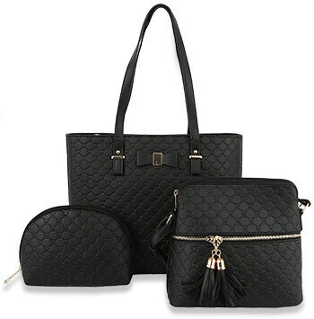 LRS003   Three Piece Tote And Crossbody Sling Set 