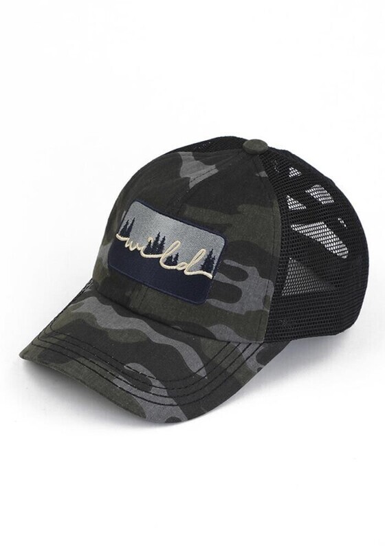 MBT-7009 Wild Patch Criss-Cross Pony Cap Camo