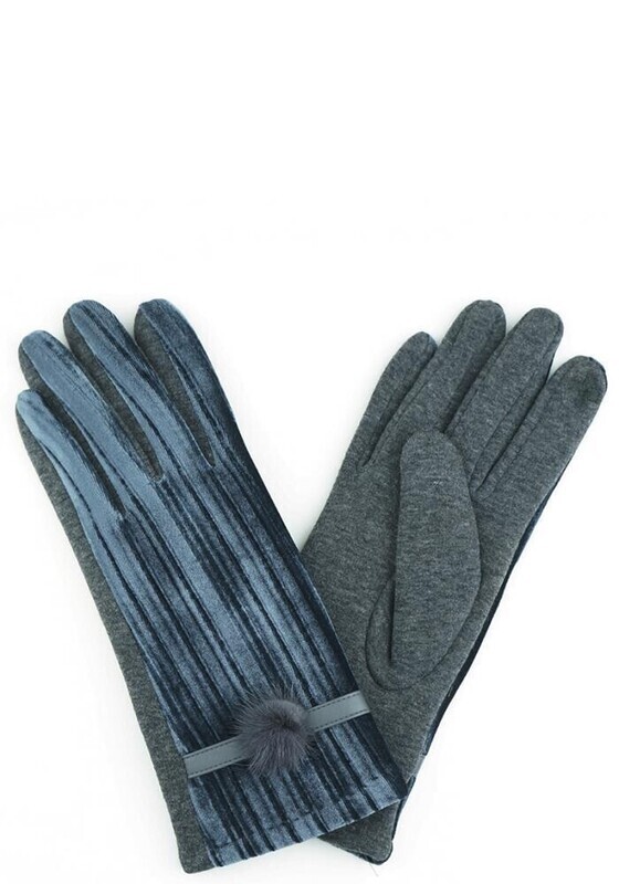 MG-0033   Velvet PomPom Smart Touch Gloves   