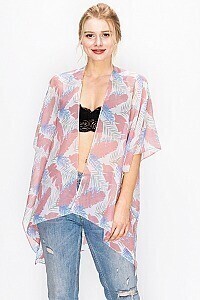 Tropical Print Light Topper Kimono