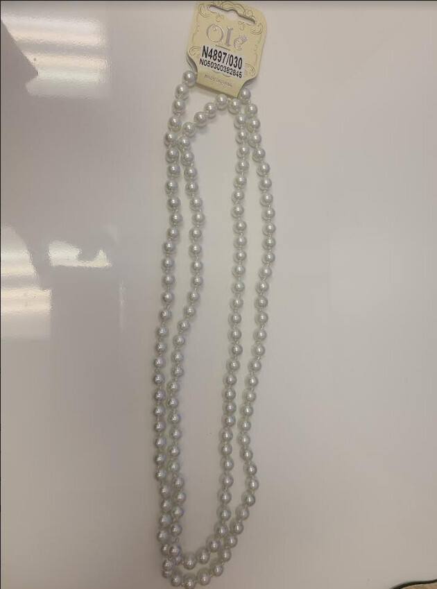 N4897   Long Pearl Necklace