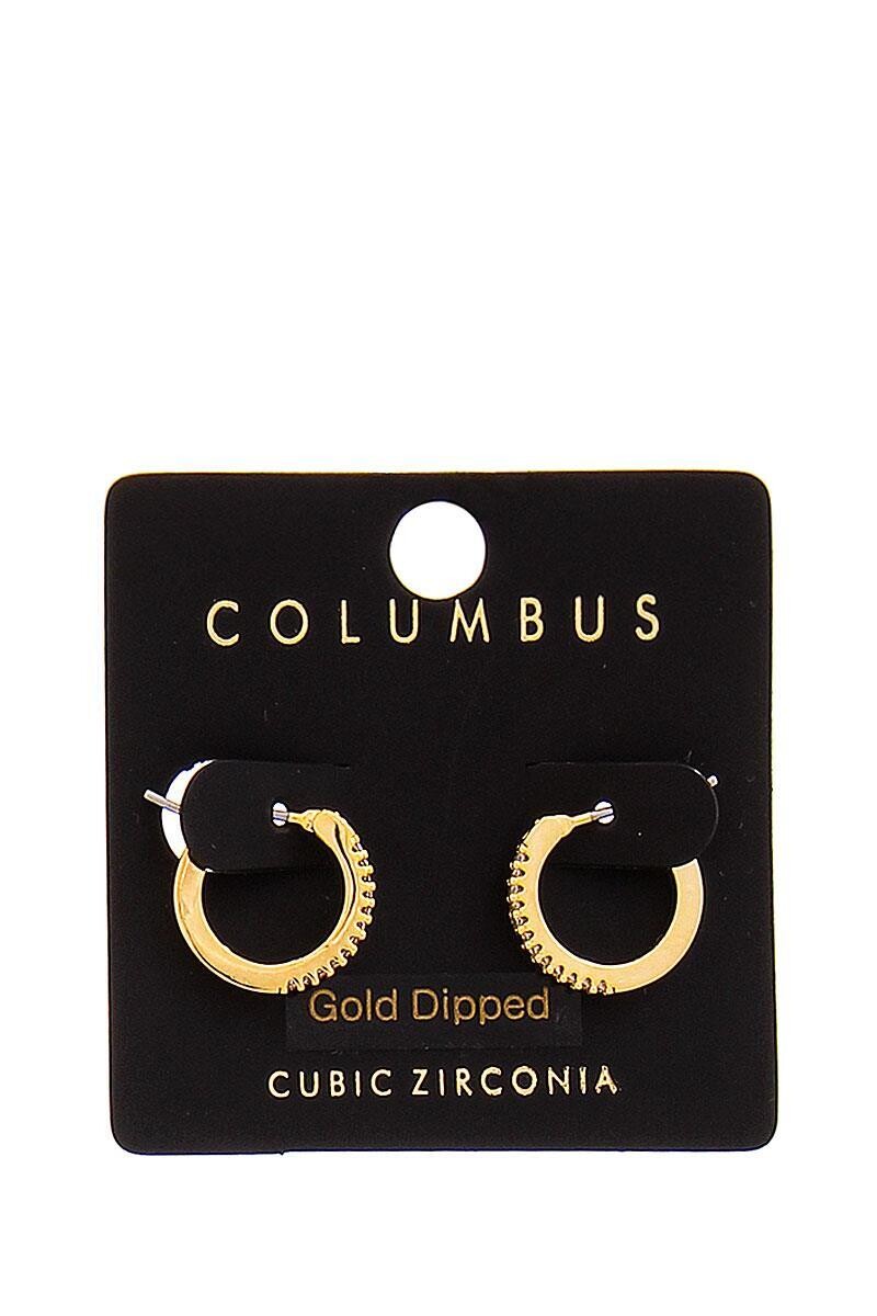 93318   Crystal Edge Huggie Earring, Color: gold