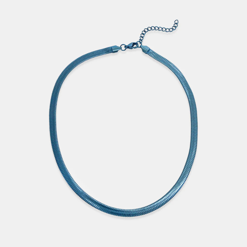 ANK398   Herringbone Chain, Color: Blue