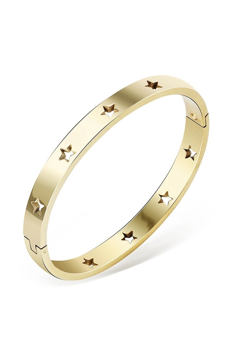B2332   Hollow Star Stainless Steel Bracelets, Color: Gold