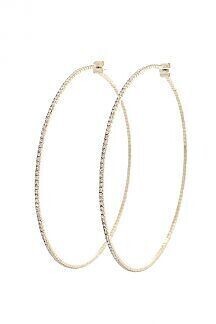 25660-80   Rhinestone Hoop Earrings