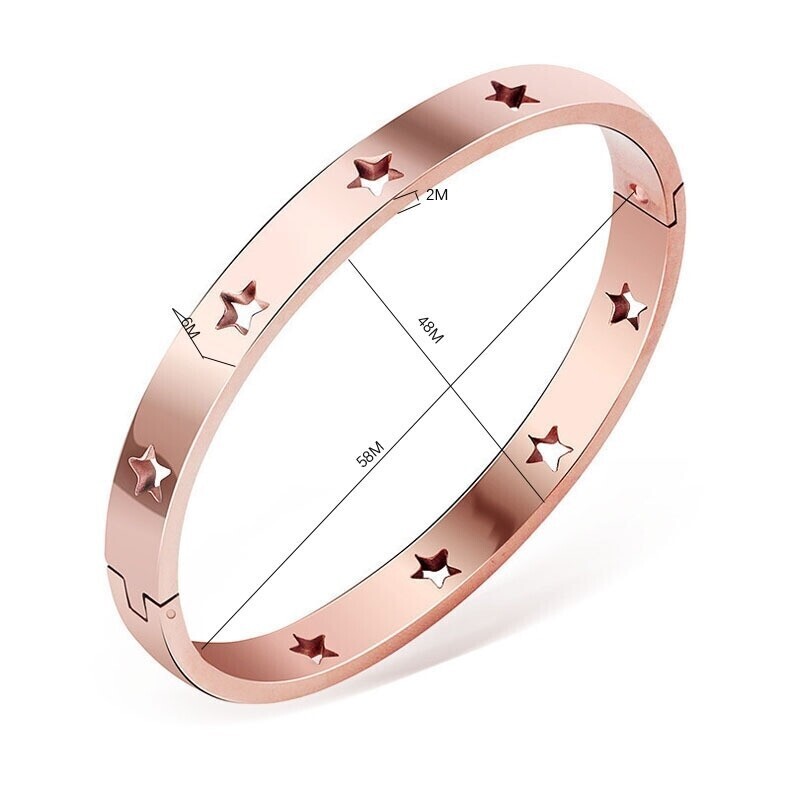 B2332   Hollow Star Stainless Steel Bracelets