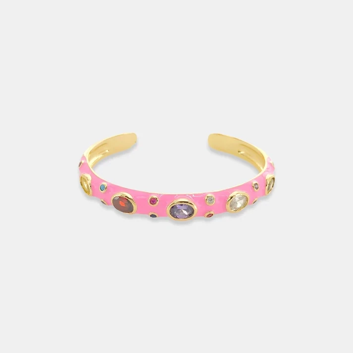LBR163   CZ Enamel Cuff