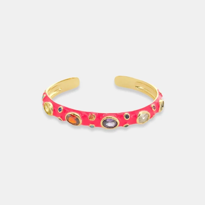 LBR163   CZ Enamel Cuff