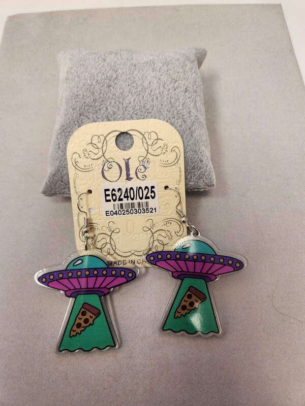 E6240   UFO Pizza Earrings
