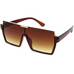NG-AS750   Chic Shield Square Sunglasses, Color: Brown/Brown