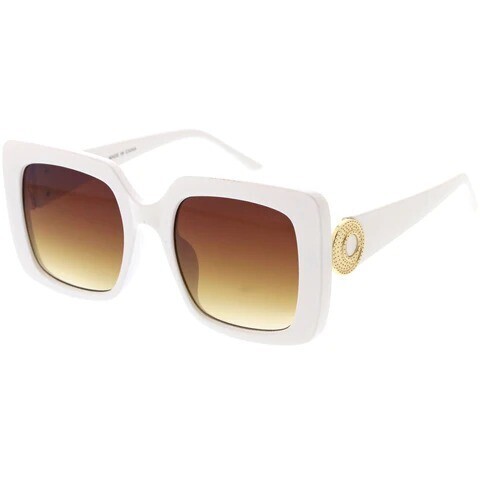 NG-AS721   Square Sunglasses with Gold Detail Temples