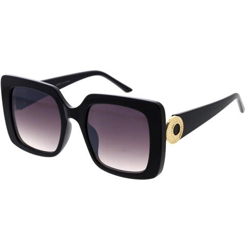 NG-AS721   Square Sunglasses with Gold Detail Temples