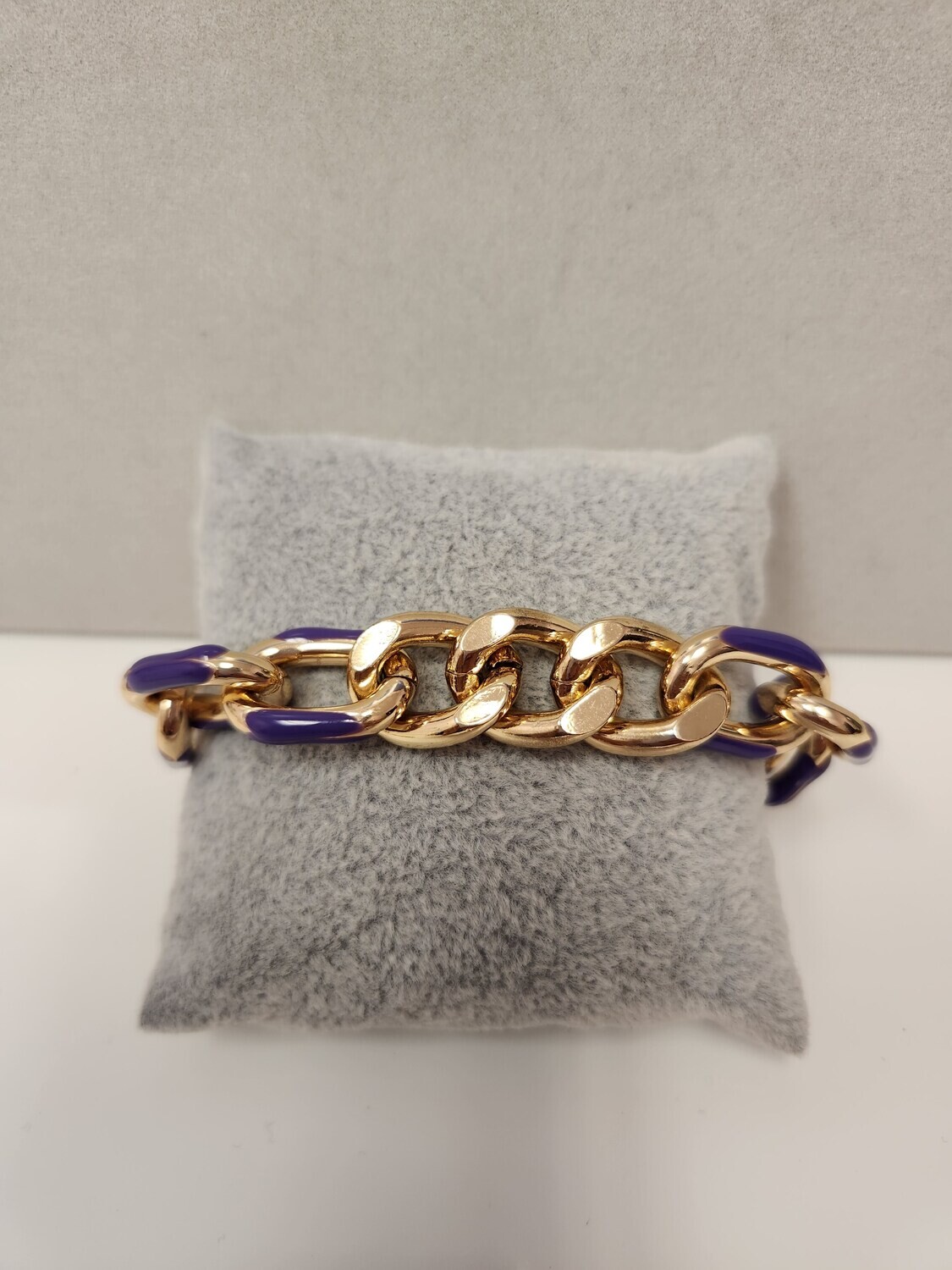 ABR115   Enamel Chain Bracelet, Color: Purple